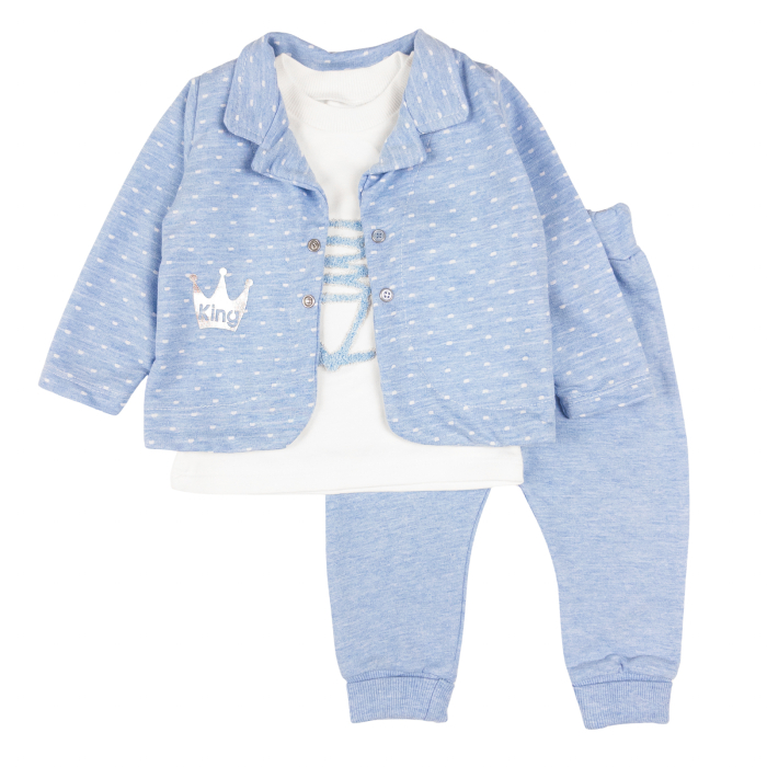 Compleu pentru bebelusi, 3 piese, model King, blue [1]