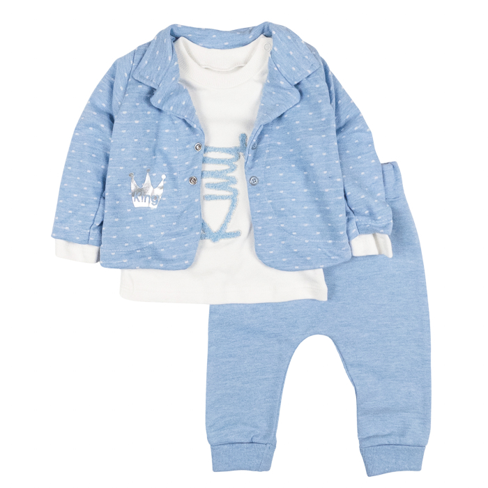 Compleu pentru bebelusi, 3 piese, model King, blue [1]