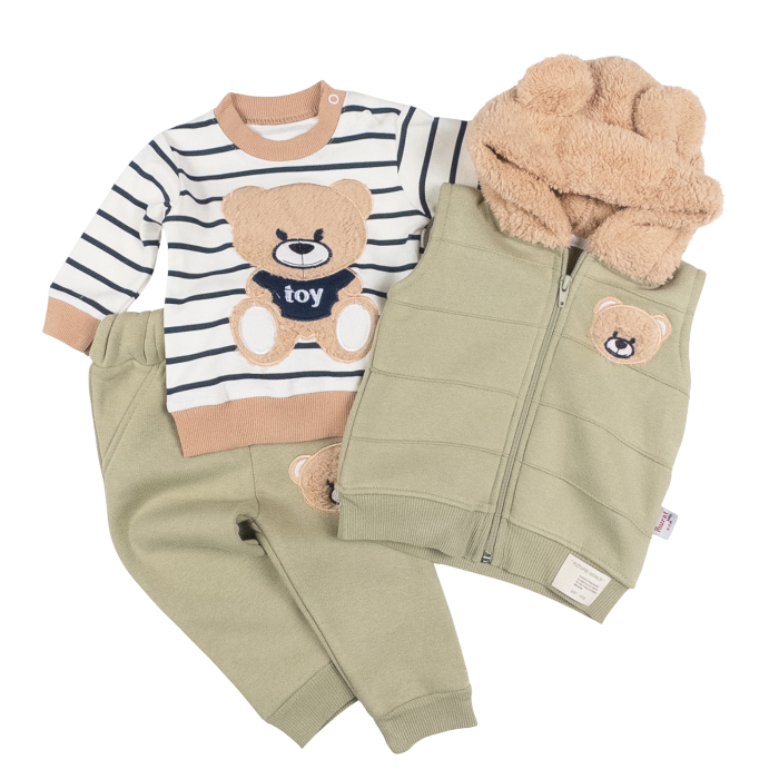 Compleu  pentru bebelusi, 3 piese,  model Toy, vernil [2]