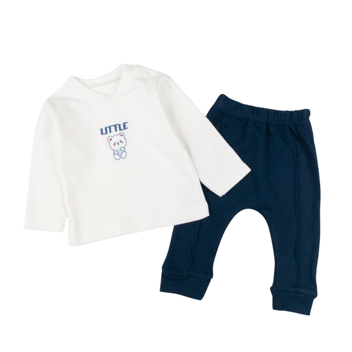 Compleu  pentru bebelusi, 3 piese, model Ursulet bleumarin [2]