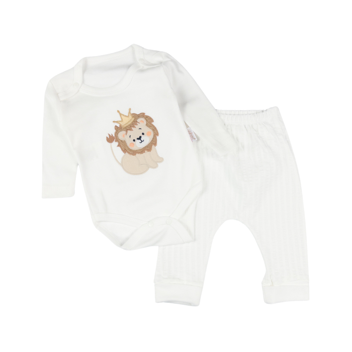 Compleu Bebeluşi cu Glugă şi Imprimeu Leu, Unisex [2]