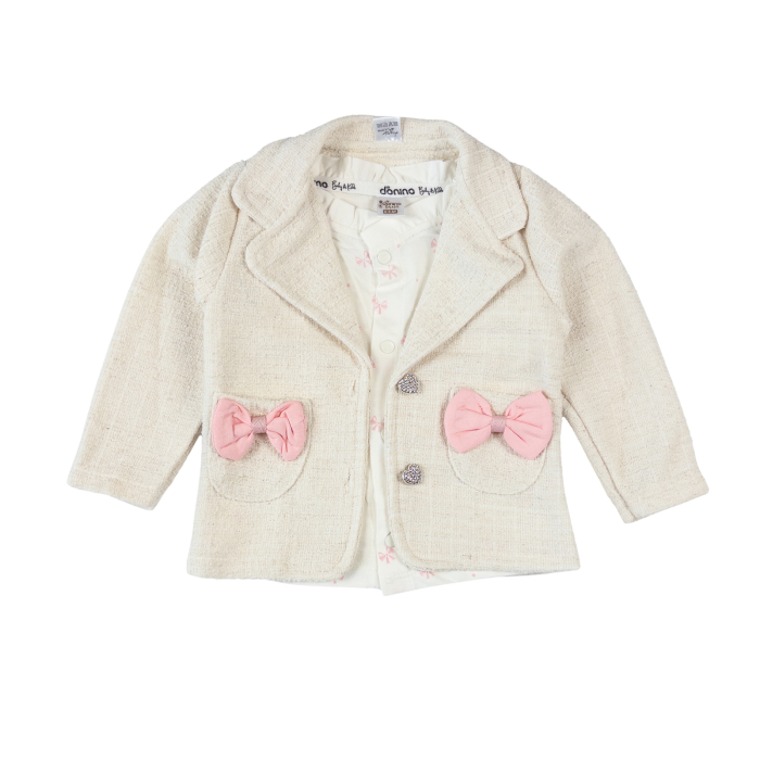 Compleu pentru fetite, 3 piese, model cu Fundite Roz [2]