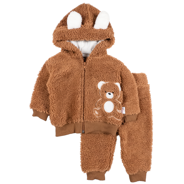 Compleu plusat pentru bebelusi, Model Ursuleț, Maro [1]