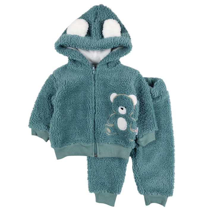 Compleu plusat pentru bebelusi, Model Ursuleț, vernil [1]