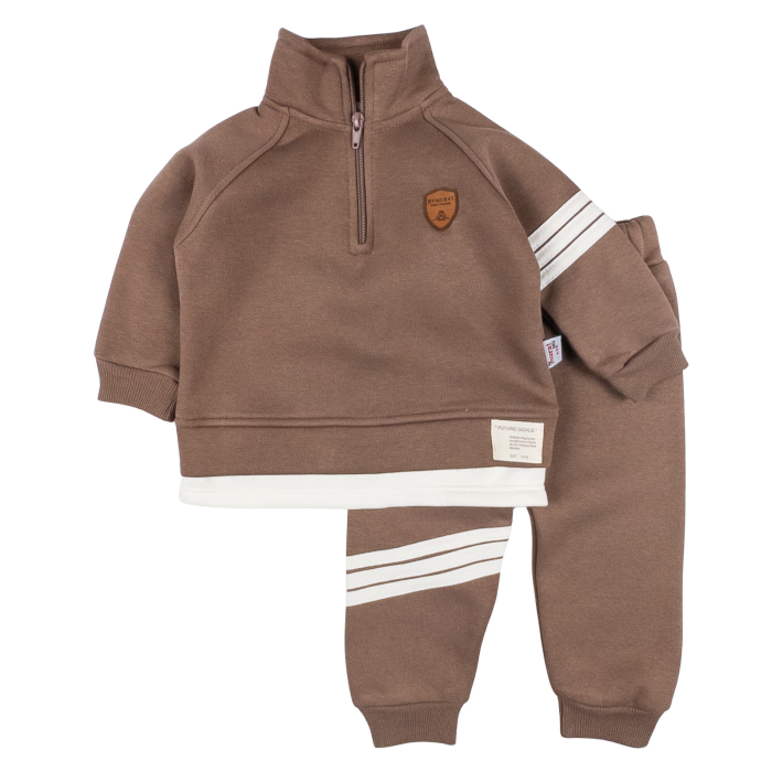 Compleu vătuit pentru bebelusi, model BM, brun [1]