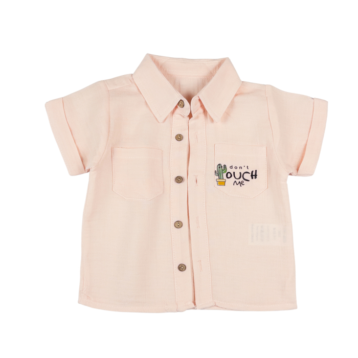 Costumaș 3 Piese Băieți, Cămașă Coral deschis și Pantaloni Lungi Bej [3]