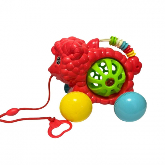 Jucarie de plastic pe roti de tras cu zornaitoare, Oita, 22 x 15 x 17 cm [2]