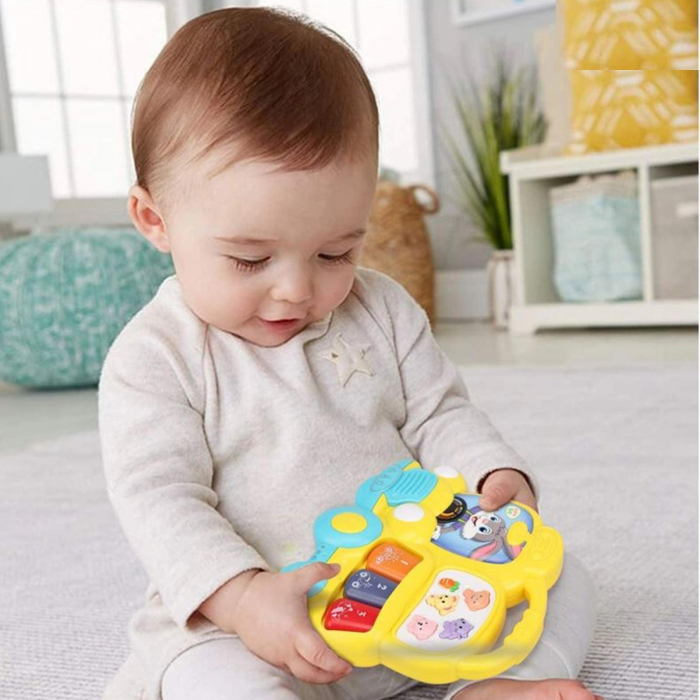 Jucarie interactiva muzicala cu functii si lumini, Mini orga Autobuz, +12 luni [3]