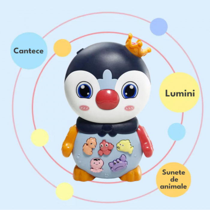 Jucarie interactiva muzicala cu functii si lumini, Pinguin [2]