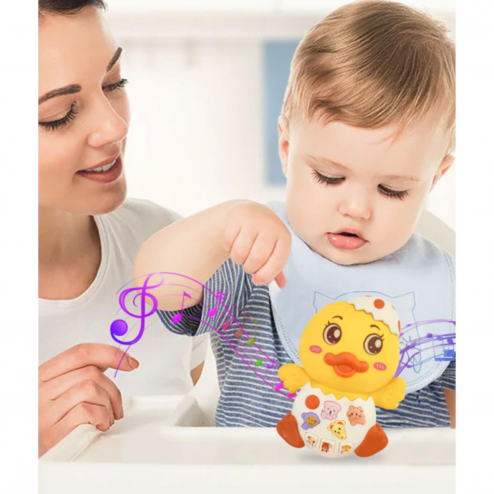 Jucarie interactiva muzicala cu functii si lumini, Ratusca [3]