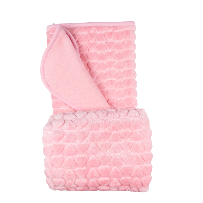 Paturica plusata pentru bebelusi, Roz, 100X 120 CM [2]
