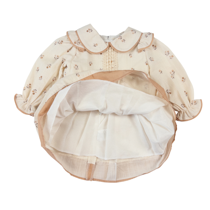 Rochie pentru bebeluse, cu imprimeu floral si guler decorativ [2]