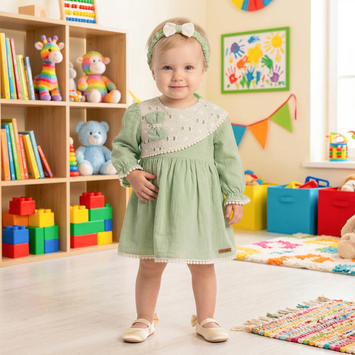 Rochie si bentita, Guler Dantelă Brodată, Vernil [3]