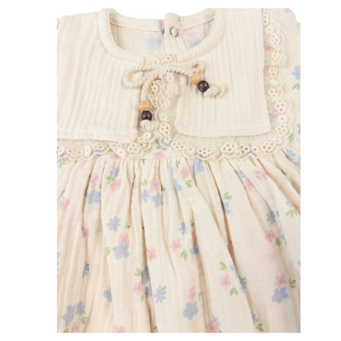 Rochiță bebeluși cu dantelă și imprimeu floral, Design Elegant [3]