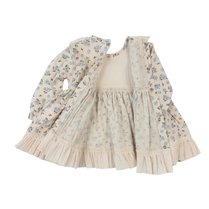 Rochiță Fetițe cu Guler Dantelat, Imprimeu Floral, Design Elegant [2]