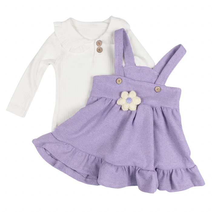 Rochita pentru bebelusi, model cu Floare, mov [2]