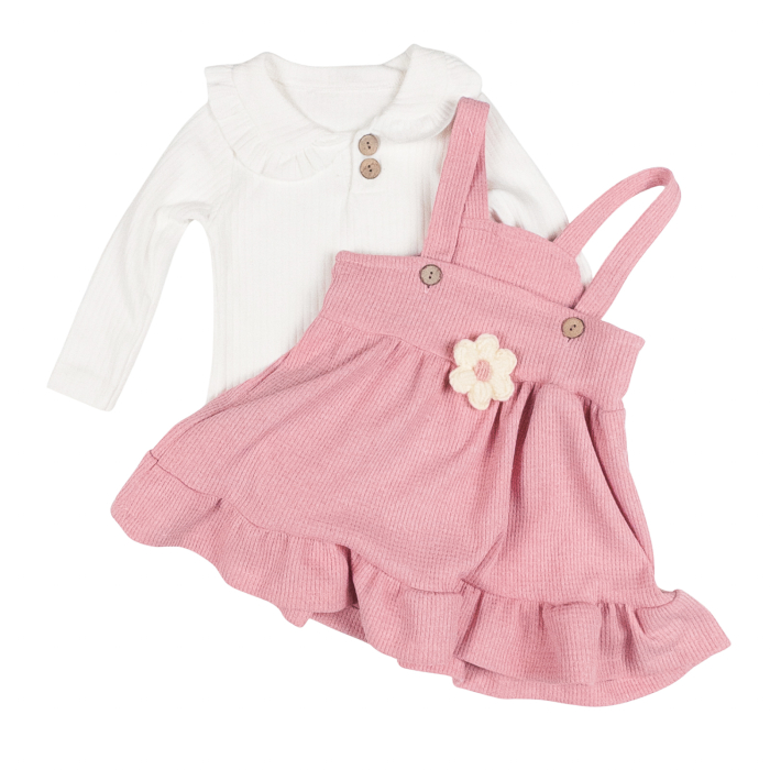 Rochita pentru bebelusi, model cu Floare, roz [2]