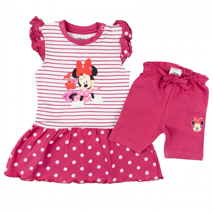 Rochiță si pantalonasi scurti model Minnie, bordo [1]