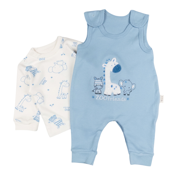 Salopeta  pentru bebelusi, 2 piese, model ZooFriends, culoare albastru [2]