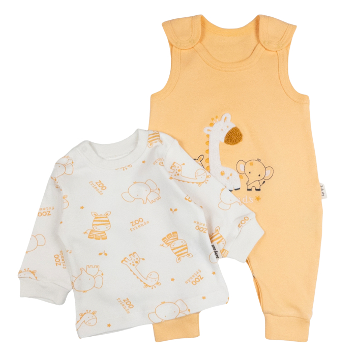 Salopeta  pentru bebelusi, 2 piese, model ZooFriends, galben [2]