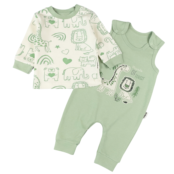 Salopeta  pentru bebelusi, 2 piese, model Safatri, vernil [2]