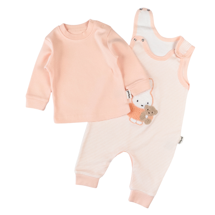 Salopeta  pentru fetite, 2 piese, model Iepuras si ursulet [2]