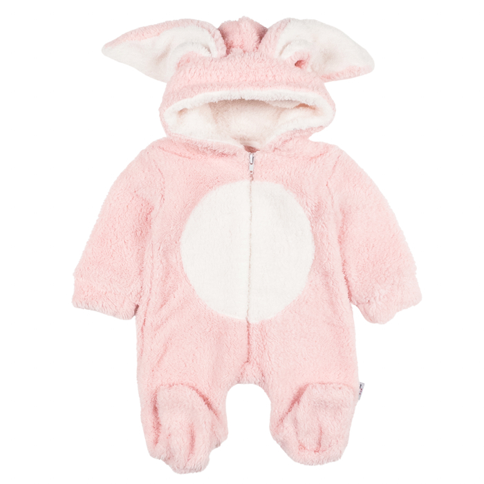 Salopeta plusata pentru fetite, model iepuras roz [1]