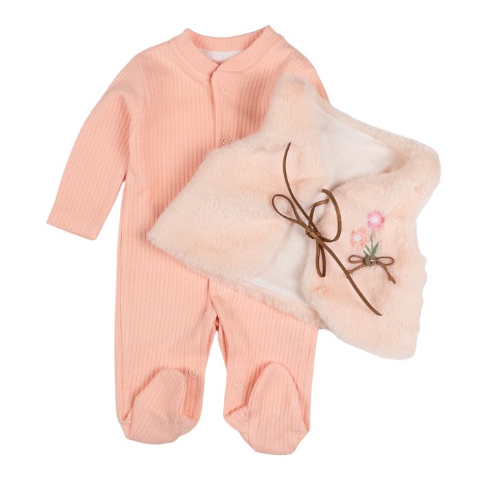 Salopeta si vesta pentru bebelusi, model Floricele [2]