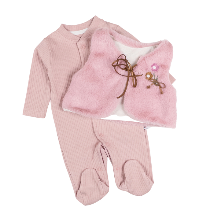 Salopeta si vesta pentru bebelusi, model Floricele [2]