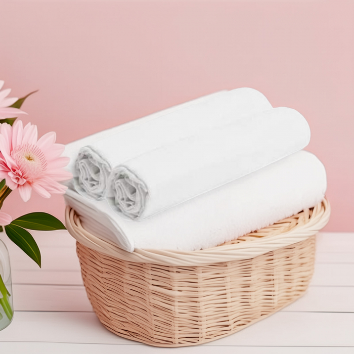 Set 2 scutece din finet, 75x75 cm, Alb [1]