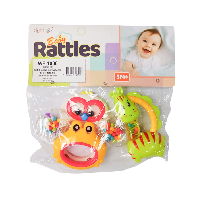Set 3 jucarii zornaitoare cu forme inovatoare, multicolore, + 3 luni [1]