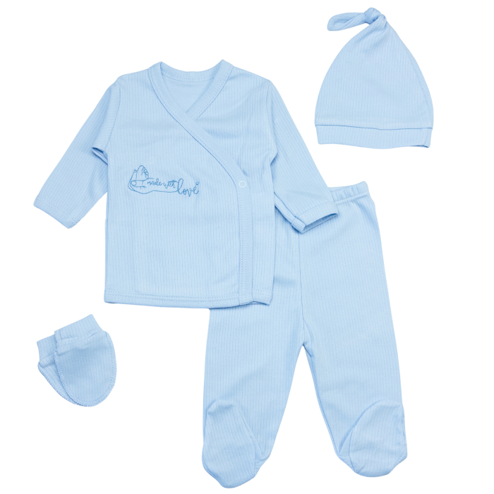 Set 4 piese vernil pentru nou nascuti, culoare albastru deschis [2]