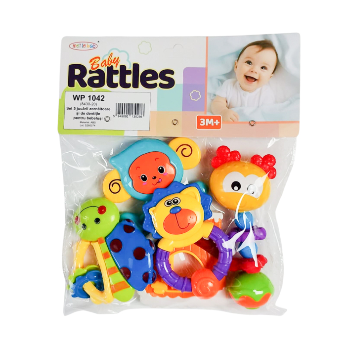 Set 5 jucarii zornaitoare cu forme inovatoare, multicolore, + 3 luni [1]