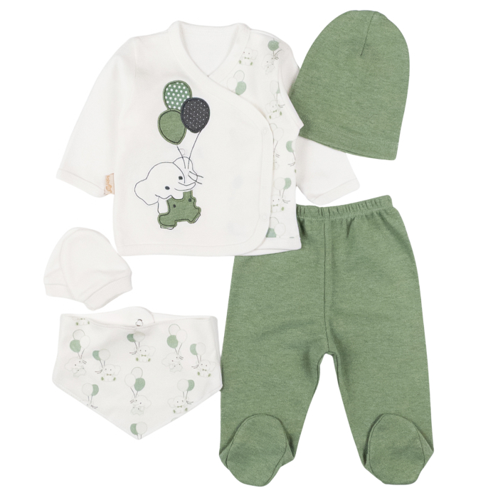 Set 5 piese pentru nou nascuti, model cu Elefantel [1]