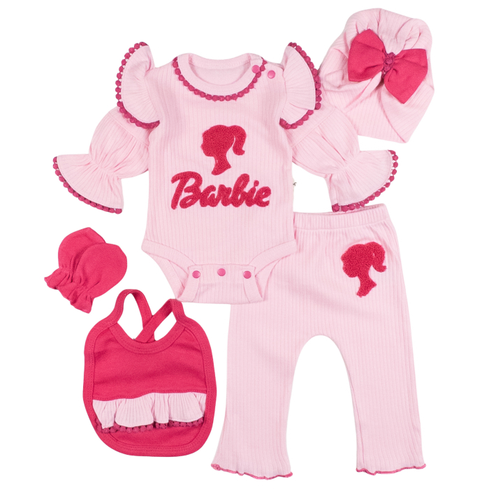 Set 5 piese pentru Nou Nascuti fetite, Model BarbieGirl [1]