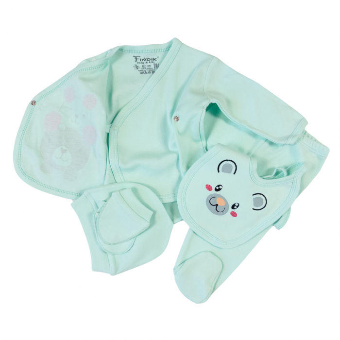 Set 5 piese pentru nou nascuti fetite, model cu ursuleti [2]