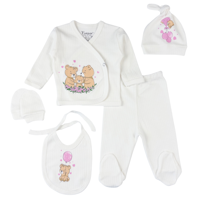 Set 5 piese pentru nou nascuti, model Familia de Ursuleți [2]