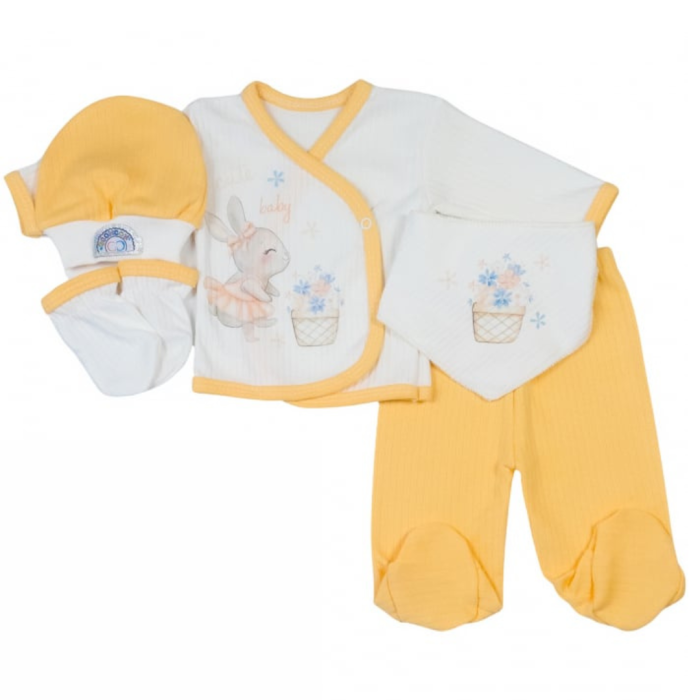 Set cadou 5 piese pentru nou nascuti fetite, model Iepuras [1]