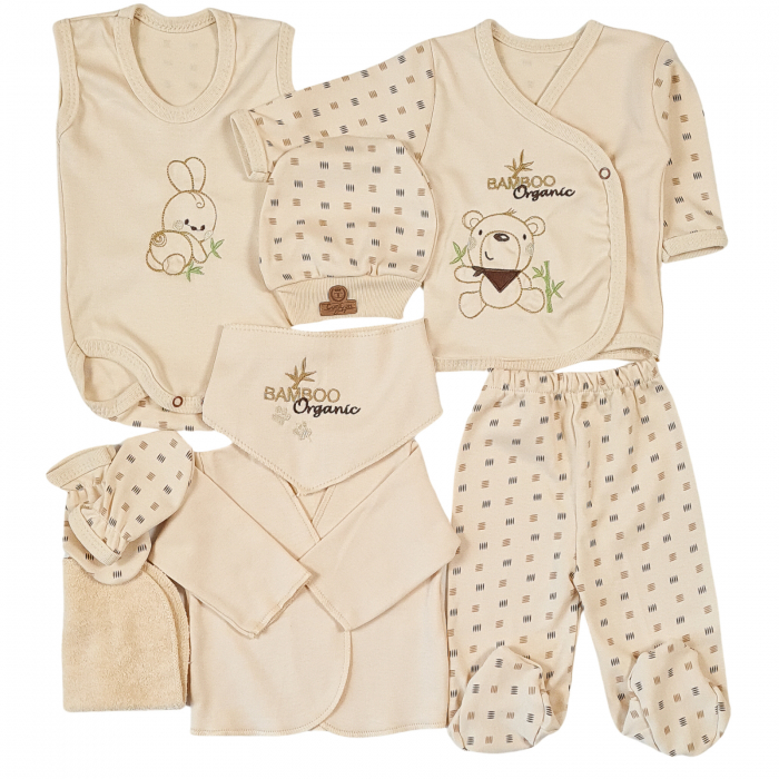 Set cadou 8 piese pentru nou nascuti, model Bamboo [2]
