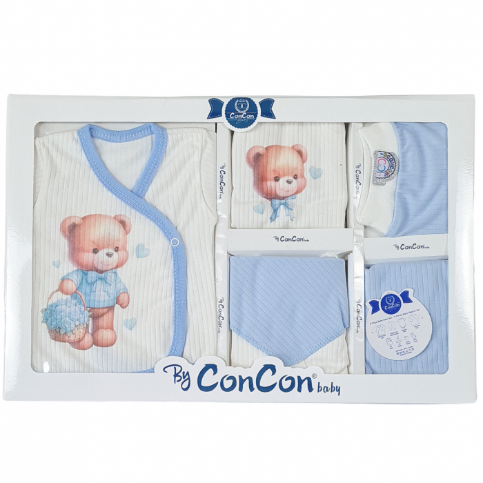 Set cadou 8 piese pentru nou nascuti, model Ursuleti [2]