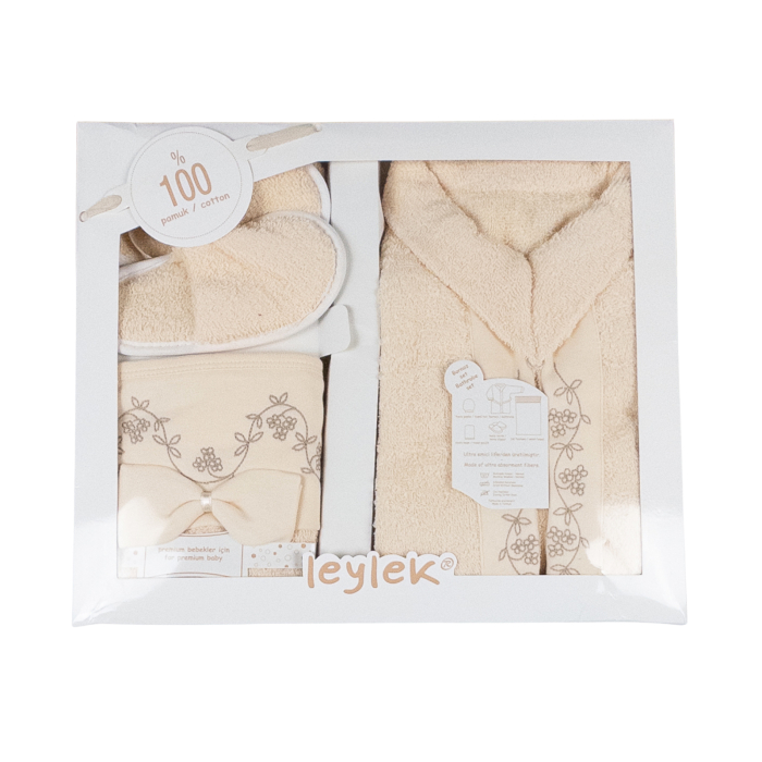 Set de baie pentru bebelusi, culoare bej [2]