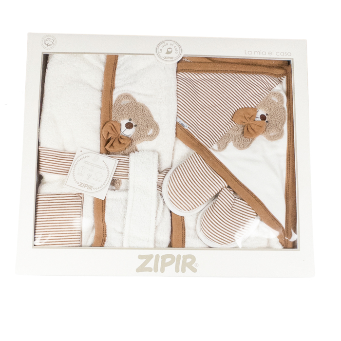 Set de baie pentru bebelusi, model Ursulet brun deschis [2]