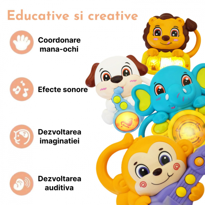 Set Jucarii Interactive, Mini Orga cu patru mici muzicieni, +12 luni [4]