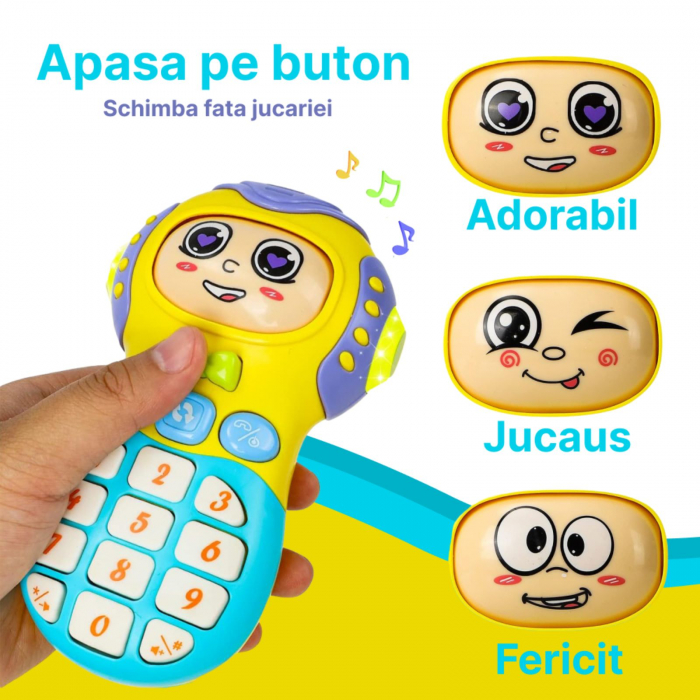 Set Jucarii Interactive, Telefon si volan cu lumini si sunete, +12 luni [3]