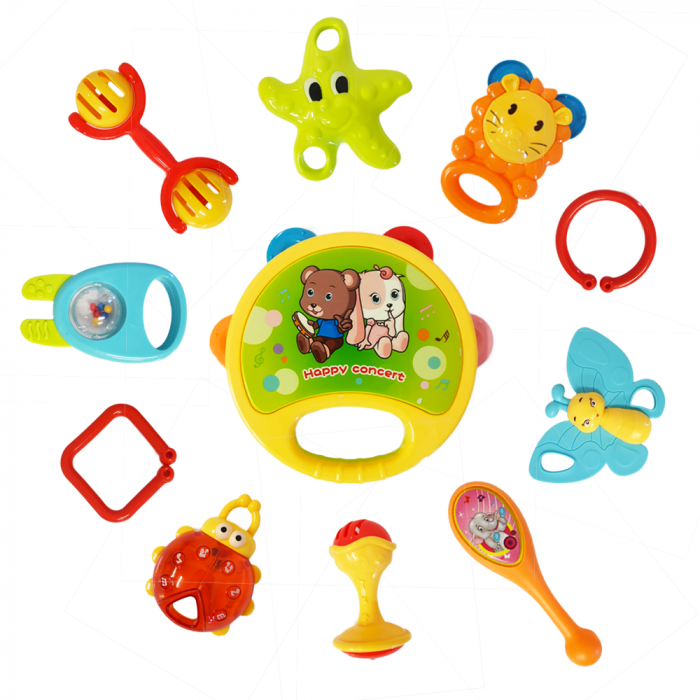 Set jucarii zornaitoare cu forme inovatoare, texturi diferite, multicolore, 11 buc, + 3 luni [1]