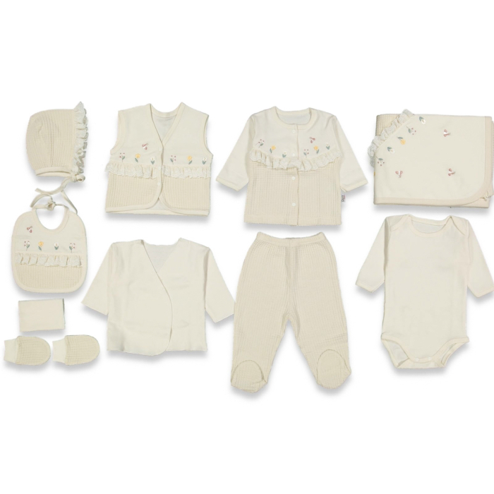 Set pentru nou nascuti, 10 piese, model Floral [2]