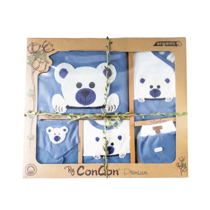 Set pentru nou nascuti, 10 piese, model Ursulet, Albastru [2]