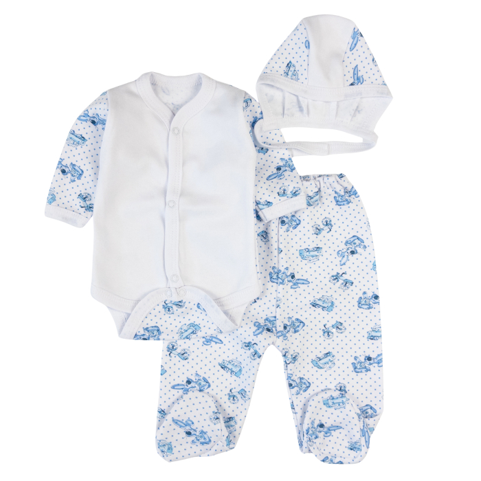 Set pentru nou-născuți, 3 piese, model cu Iepurasi [1]