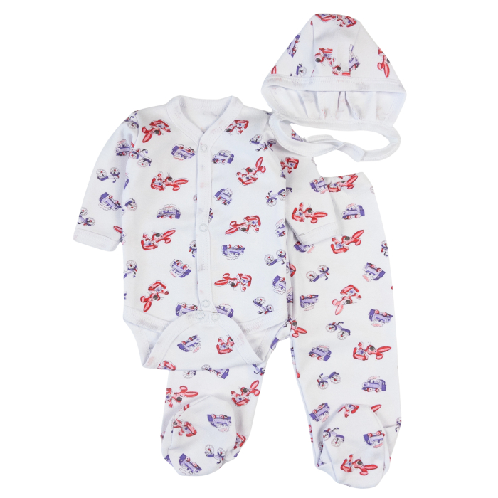 Set pentru nou-născuți, 3 piese, model cu Iepurasi [1]