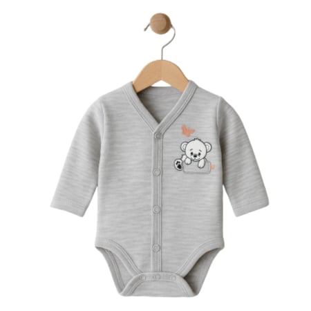 Imbracaminte nou-nascuti - Body pentru nou nascuti, culoare Gri